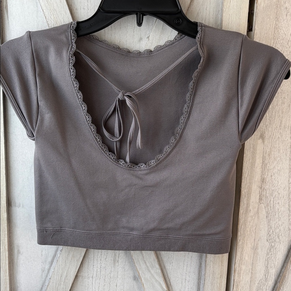 Blue and Gray Crop Tops - Picture 9 of 11